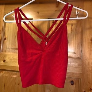Red Strappy Crop Top